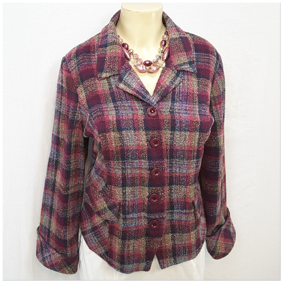 CHRISTOPHER & BANKS, Tweed Blazer, size XL PETITE - Picture 2 of 8